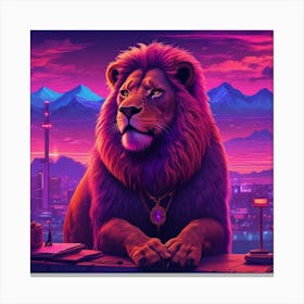 Lion In The City Canvas Print