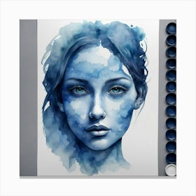 Blue Watercolor Painting 2 Canvas Print