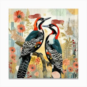 Bird In Nature Woodpecker 4 Canvas Print