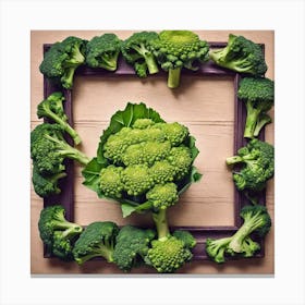 Broccoli In A Frame 13 Canvas Print