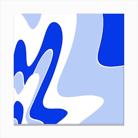 Abstract Blue And White Wave Canvas Print