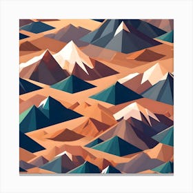 Low Poly Mountains Canvas Print