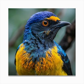Blue And Yellow Bird 2 Canvas Print