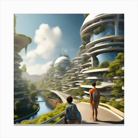 Futuristic Cityscape 217 Canvas Print