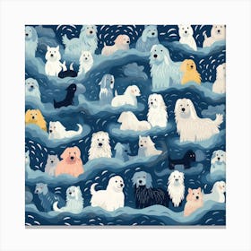 Dogs In The Sea Canvas Print