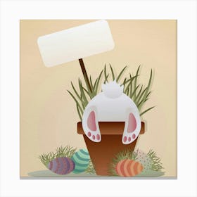 Easter Bunny Rabbit Eggs Canvas Print