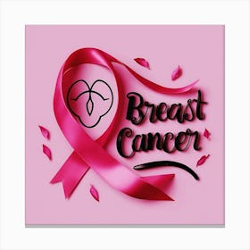 Women Breast Cancer Awareness background in Pink Ribbon international symbol for month October clipart and poster clipart and wall art 10 Canvas Print