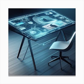 Futuristic Desk 6 Canvas Print