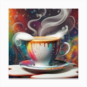 Coffee Cup With Smoke 19 Canvas Print