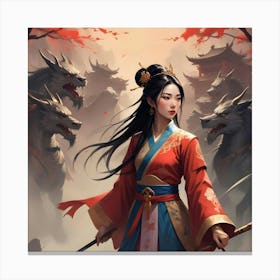 Asian Warrior Canvas Print