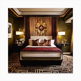 Bedroom In A Hotel Canvas Print