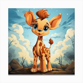 Cartoon Giraffe 3 Canvas Print