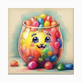 Jelly Beans In A Glass Canvas Print