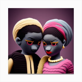African Couple Woolitized Canvas Print