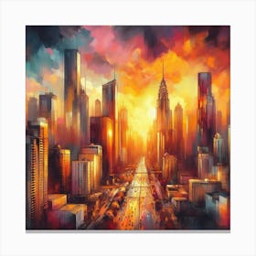 Vibrant cityscape 5 Canvas Print