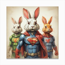 Super Rabbits 1 Canvas Print