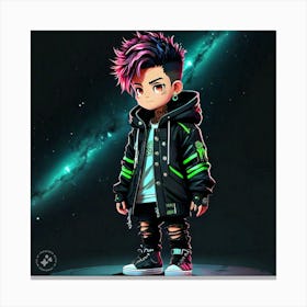 Anime Boy With Pink Hair Canvas Print