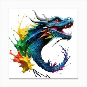 3D Splash Dragon Canvas Print