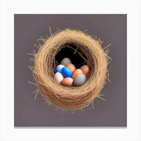 Easter Eggs In A Nest 131 Canvas Print