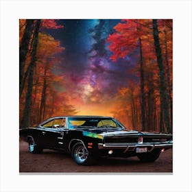 Dodge Charger At Night Canvas Print