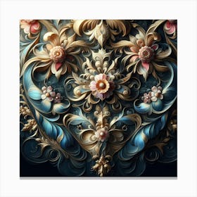 Ornate Floral Painting Canvas Print