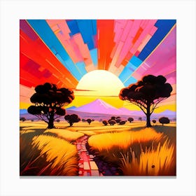 Sunset In The Savannah 1 Canvas Print