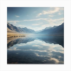 Reflection Of Mountains In A Lake Canvas Print