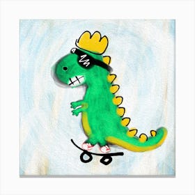 Dinosaur Skateboarder 1 Canvas Print