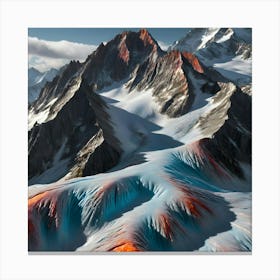 Lava Flow In New Zealand - Style of William Morris Canvas Print