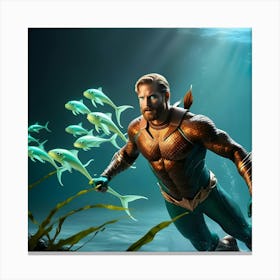 A Dramatic High Contrast Cinematic Photograph Of Aquaman 2 Canvas Print