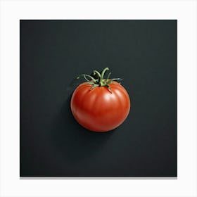 Tomato On A Black Background 1 Canvas Print