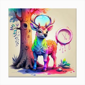 Psychedelic Deer Canvas Print