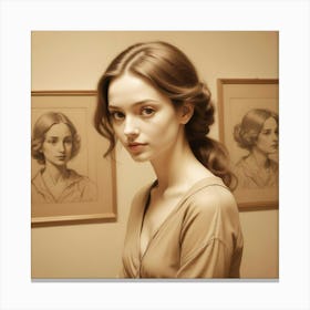 Portrait Of A Young Woman Canvas Print