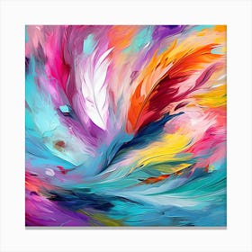 Abstract Of Colorful Feathers 1 Canvas Print