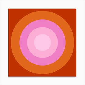 Pink and Orange Circles Geometric Abstract Canvas Print