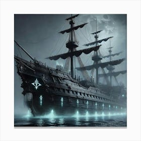 Sentry Of The Depths Warship Canvas Print