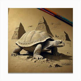 Turtle In The Desert 1 Canvas Print