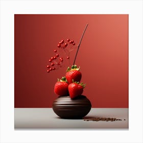 Strawbery And Choclate Art By Csaba Fikker005 Canvas Print