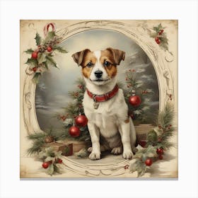Jack Russell Terrier Christmas Canvas Print
