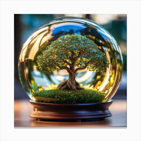 Tree In A Glass Ball 3 Canvas Print
