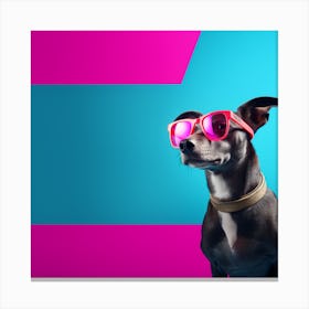 Dog Wearing Sunglasses Canvas Print