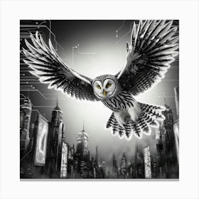 Owl In Flight Canvas Print