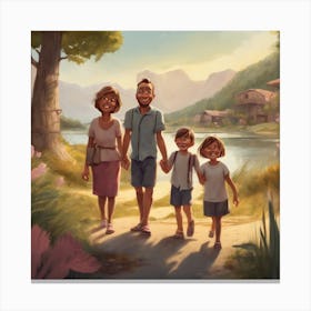 Family Walk Canvas Print