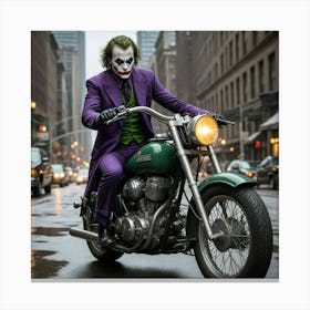 Joker On A Motorcycle 3 Canvas Print