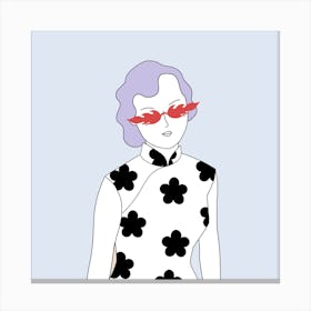 Girl With Sunglasses Canvas Print
