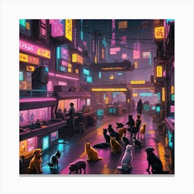 Neon City Canvas Print