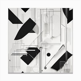 Abstract Black And White Painting Canvas Print