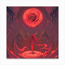 Rose In The Night Canvas Print