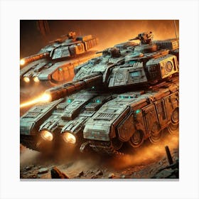 Martian Battle Tanks Converted Canvas Print