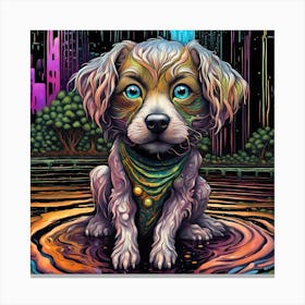 Psychedelic Dog 3 Canvas Print